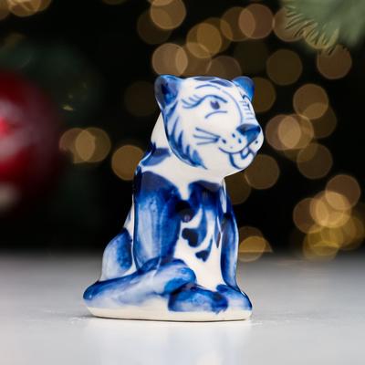 Гжель Новогодний Тигр С Позолотой Гжель Новогодний Тигр С Позолотой